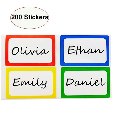 200pcs Colorful Name Tag Stickers 3 2self Adhesive Name Badges For