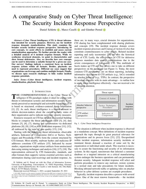 PDF A Comparative Study On Cyber Threat Intelligence The Security