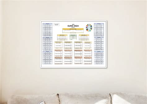 Cest Uefa Euro Wall Chart Poster Kick Off Schedule Stadium Time