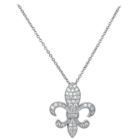 Diamond Gold Fleur De Lis Pendant At 1stdibs