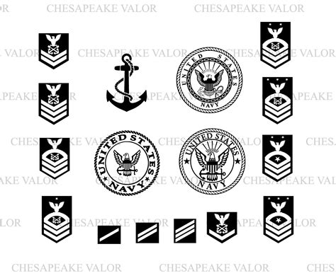 United States Navy Emblem And Rank Insignia Vector Files Svg Pdf Dxf