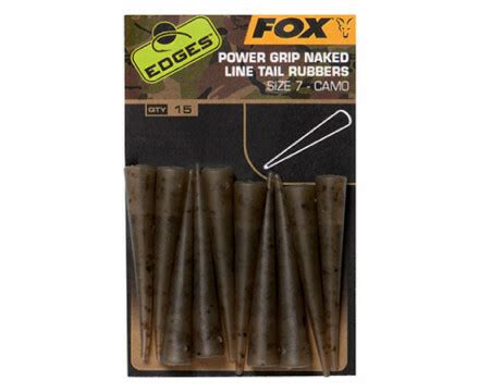 Fox Edges Camo Power Grip Naked Tail Rubbers Size 7 10 Pieces