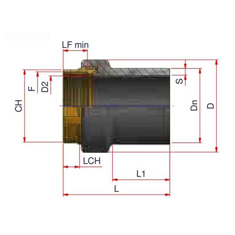 Raccord De Transition Nupi Femelle D 50 X 1 1 2 PE Et Laiton 12ERFF50112