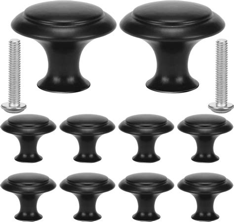 Schubladenknöpfe YMWALK 12PCS Mattierte schwarze Schrankknöpfe 28MM