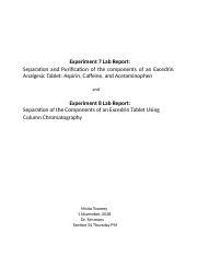 Experiment 7 Lab Report Docx Experiment 7 Lab Report Separation And