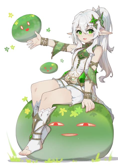 Slime And Nahida Genshin Impact Drawn By Ningmengchamao Danbooru