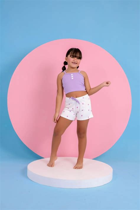 PIJAMA SUED CANELADO CORAÇÃO INFANTIL LILAS Império Lingerie