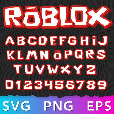 the font and numbers for roblox is shown in red, blue, green, purple