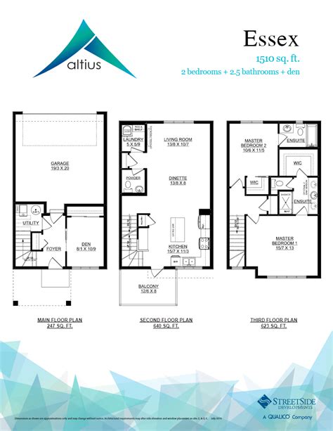 Uplands Townhomes By StreetSide Developments 22 Essex Floor Plans