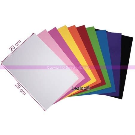 Lot 10 Feuilles Caoutchouc mousse souple format A4 20 x 29 cm ép 1