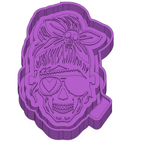 Stl File Skull Mom Freshie Mold Silicone Mold Box・3d Printing Design To Download・cults