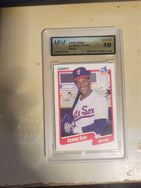 Sammy Sosa Fleer Rookie Card Gem Mint Ebay