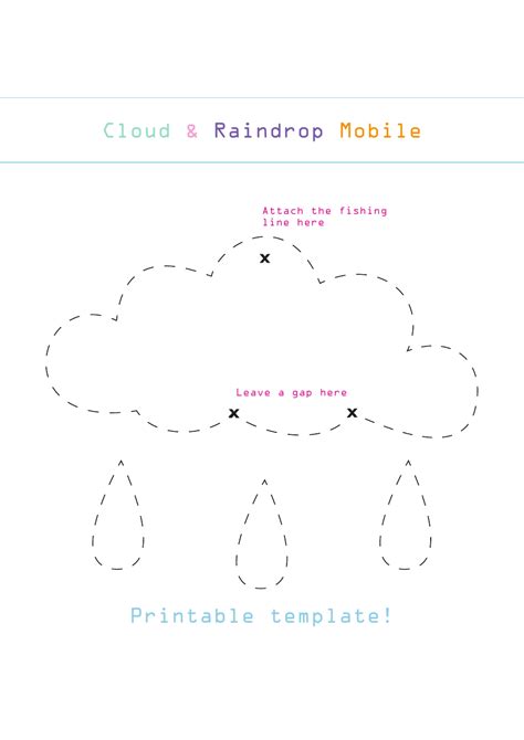 Cloud & Raindrop Mobile Template Download Printable PDF | Templateroller