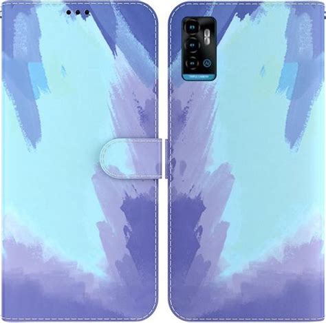 Etui Portefeuille Magn Tique En Cuir Pu Watercolor Pour Zte Blade A