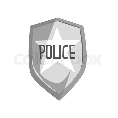 Silver police security badge cartoon vector Illustration | Stock vector