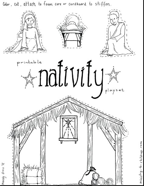 Christmas Manger Coloring Pages At Free Printable