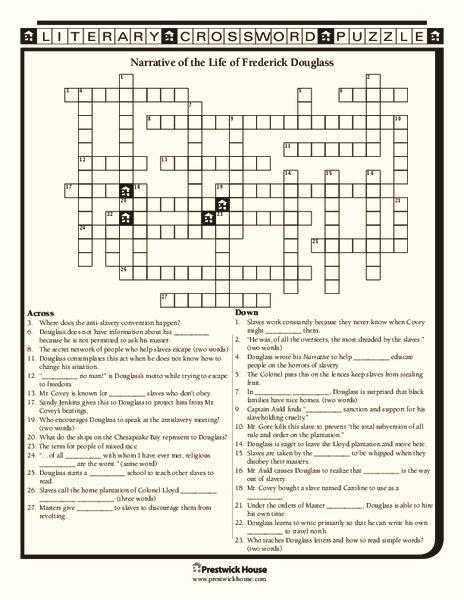 Narrative Of The Life Of Frederick Douglass Worksheet For 9th 12th Grade Lesson Planet