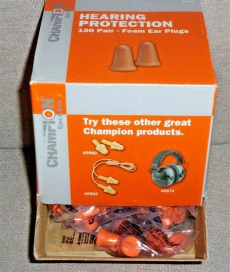 Champion Molded Foam Ear Plugs 100 Pair 40959 For Sale Online Ebay