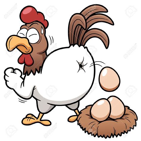 Vector Illustration Of Cartoon Hen Kip Kunst Vectorillustratie