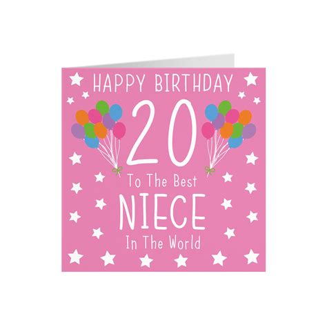 Niece 20th Birthday Card Happy Birthday 20 To The Best Etsy