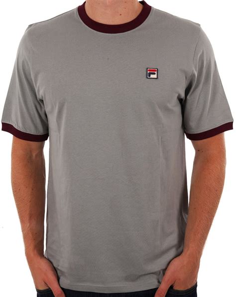 Fila Vintage Ringer T Shirt Sharkskin Wine S Casual Classics