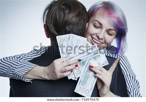 Happy Woman Hugs Her Husband Counts Stock Photo 718970470 Shutterstock