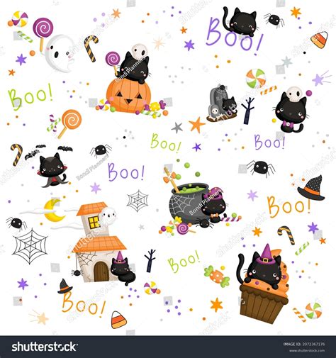 Cute Halloween Background Cartoon Wallpaper Printable Stock ...