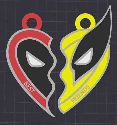 Archivo STL Deadpool Wolverine 2024 Llavero collar Diseño