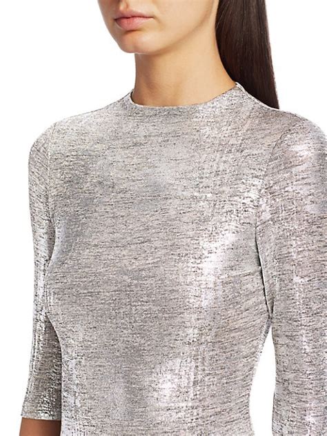 Shop Alice Olivia Delora Fitted Metallic Dress Saks Fifth Avenue