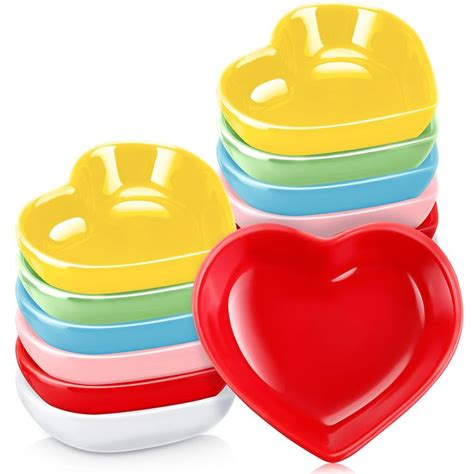 Set Heart Shaped Bowls Ceramic Dishes Heart Shaped Plates