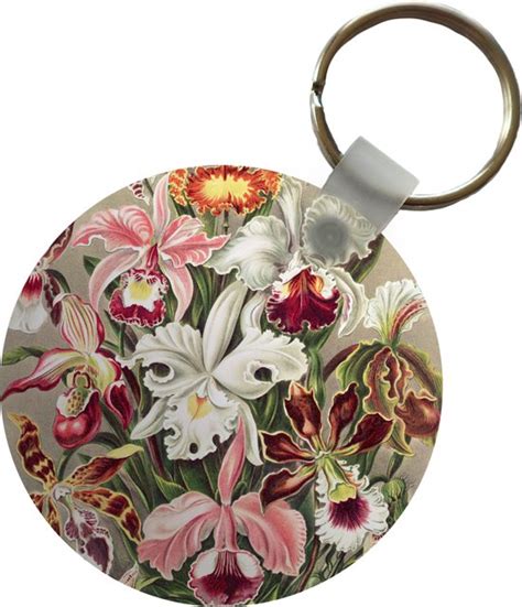 Sleutelhanger Bloemen Ernst Haeckel Vintage Orchidee Plastic