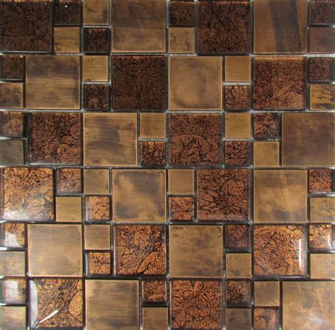 Hexagonal Copper And Stainless Steel Mosaic Tiles Suitable For Any Indoor Wall Applications