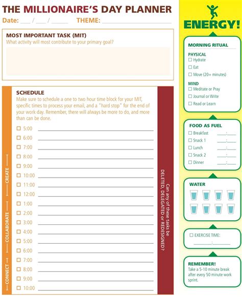 Millionaireu2019s Day Planner Plan For Success