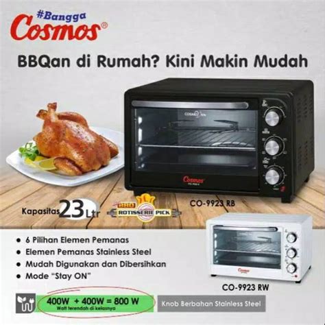 Jual Oven Listrik COSMOS 23 Liter CO 9923 Dengan Pemanggang Putar