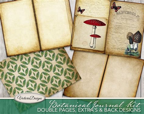 Botanical Junk Journal Kit Printable Journal Kit Diy Kit Herbs