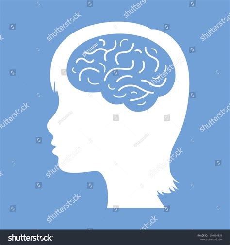 Woman Head Brain Silhouette Flat Vector Stock Vector Royalty Free