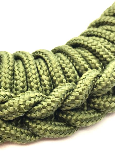 Paracord Necklace Khaki Paracord Crochetted on a Red Rope Base With a ...