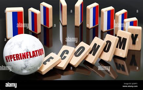 Russia And Hyperinflation Economy And Domino Effect Chain Reaction