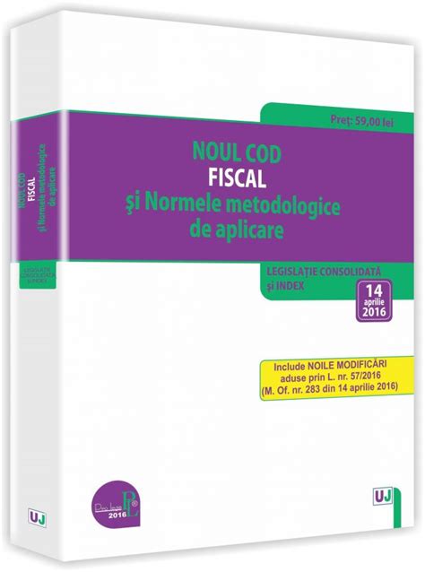 Noul Cod Fiscal Si Normele Metodologice De Aplicare 2016 PDF Autor