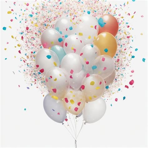 Premium Photo Captivating Design With Clear Balloons Filled With Colorful Confetti Adding A