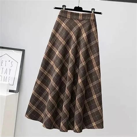 Rimocy Autumn Winter Woolen Skirt Women 2023 Korean Style Thick High