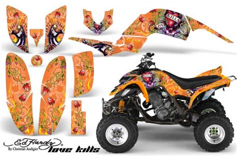 Dekorekit Grafik Kit Quad Dekor Ed Hardy Love Kills Yamaha Yfm 660r Quad Atv Gr