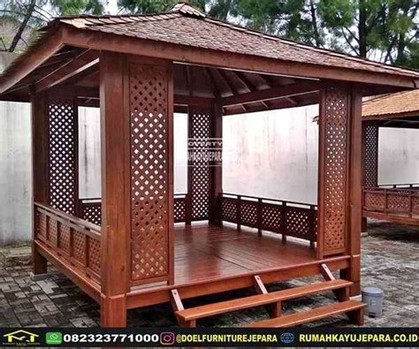 Harga Gazebo Kayu Jati Minimalis Rumahkayujepara Co Id