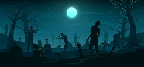 Halloween scary zombie horror graveyard background 27700691 Vector Art at Vecteezy