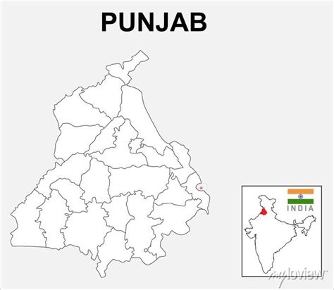 Punjab Map Political And Administrative Map Of Punjab With Districts