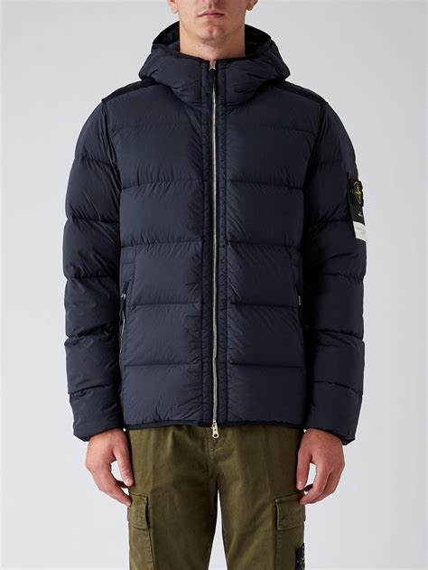 Stone Island Giubbotto Vera Piuma Jacket In Blue For Men Lyst