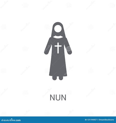 Nun Icon Trendy Nun Logo Concept On White Background From Professions