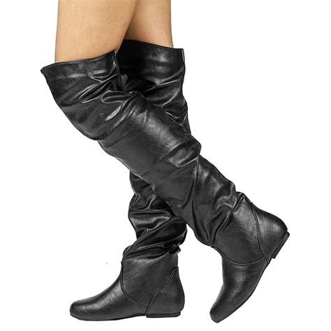 BLXQPYT Botas Por Encima De La Rodilla Para Mujer Zapatos De Piel