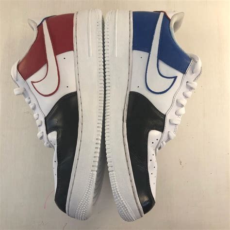 Nike Air Force 1 Custom Red+Blue, Black Size 12... - Depop