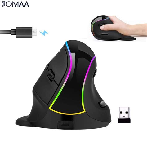 Jomaa 2 4G Wireless Mouse Vertical Rechargeable RGB Gaming Mouse For